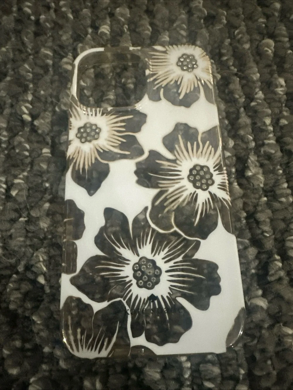 Kate Spade 13 pro max Floral Black & White Phone Case for Smartphones